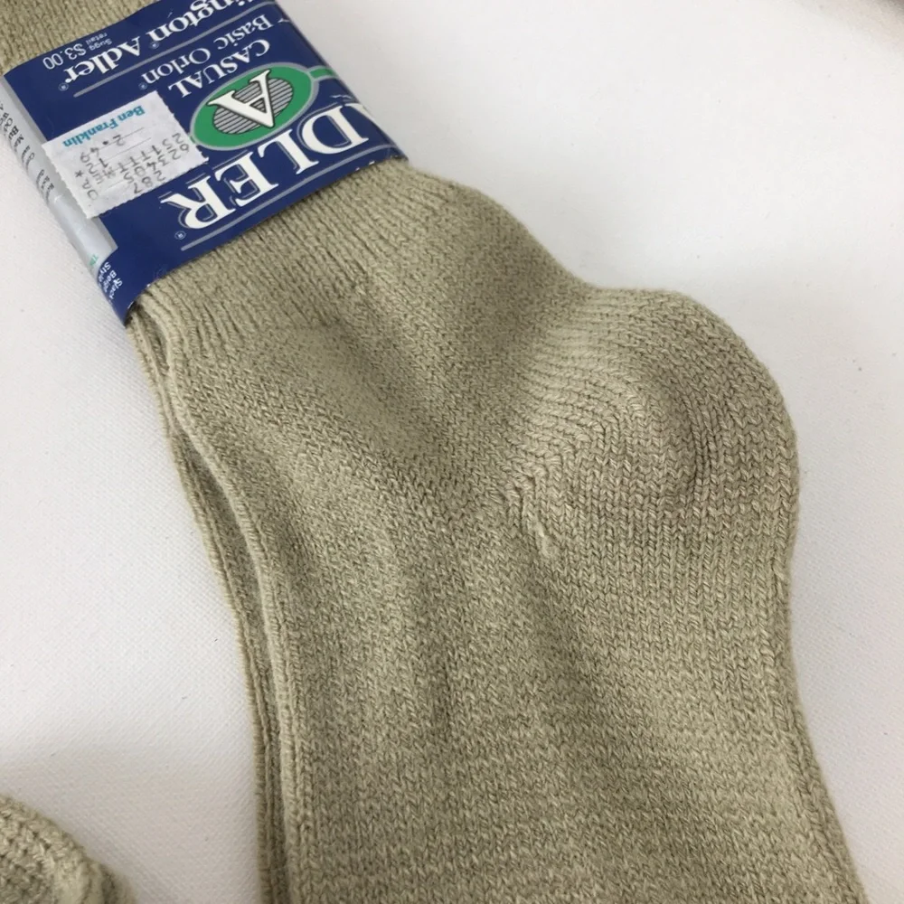 Vintage Burlington Adler Casual Orlon Beige Ribbed Socks Set of 4 NEW Deadstock